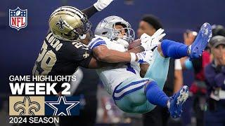 New Orleans Saints vs. Dallas Cowboys  2024 Week 2 Game Highlights