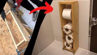 BASİT VE ŞIK AHŞAP TUVALET KAĞITLIĞI  KENDİN YAP  AHŞAP BANYO DEKORU  DIY TOILET PAPER HOLDER