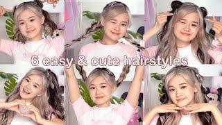 6 QUICK & EASY HAIRSTYLES  Cute Long Hair Hairstyles by Kika Kim