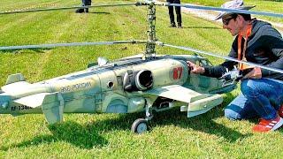 STUNNING & GIANT  RC KAMOV KA-50 BLACK SHARK SCALE MODEL TURBINE HELICOPTER  FLIGHT DEMONSTRATION