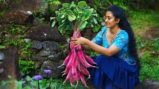 Red radish  So satisfying with red chilli chicken & super moist bread pudding for evening