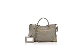 Balenciaga Gold Metallic Edge City Gris Taupe