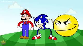 Pacman Sonic and Mario vs Eggman and Bowser
