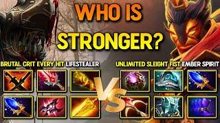 WHO IS STRONGER?  Brutal Crit Every Hit Lifestealer Vs. Unlimited Sleight of Fist Ember Spirit DotA