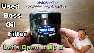 Purolator Boss PBL24651 Oil Filter Cut Open Used Purolator Boss Oil Filter Cut Open