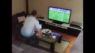 Wife turns off tv while husband watching Soccer prank