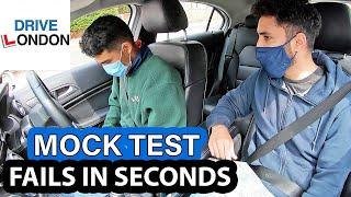 UK Driving test - Learner Driver FAILS TEST IN SECONDS - Mock Test - London 2021