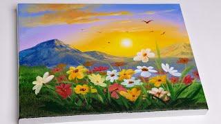 Acrylic Painting For Beginners  Spring Landscape Painting