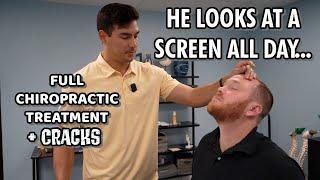 He REALLY needed this...Full Chiropractic Treatment with Dr Tyler CRACKY