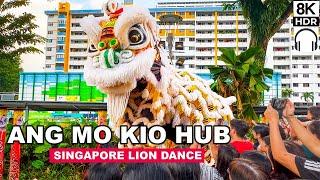 8K - Singapore Chinese New Year  Ang Mo Kio Hub Prosperity Lion and Dragon Dance 