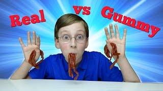 GUMMY FOOD vs. REAL FOOD CHALLENGE  COLLINTV