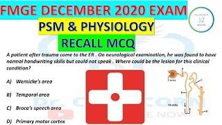 FMGE DECEMBER 2020 EXAM  PSM AND PHYSIOLOGY RECALL MCQ  COMMUNITY MEDICINE  Doctor Capricorn