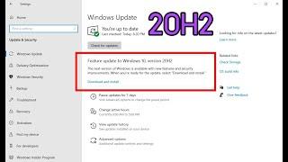 Windows 10 Version 20H2 เร็วๆนี้