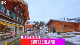 Winter Wonderland  Gstaad  Switzerland  4K Drive