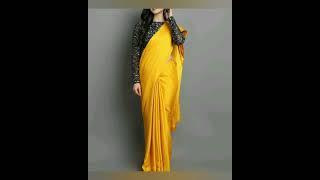 Plain satin saree with designer blouse   Satin saree designs and How to style satin saree tip
