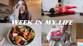 WEEK IN MY LIFE mental health check-in healthy grocery haul + spring outfit inspo