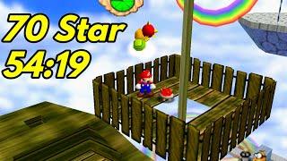 Super Mario 64 70 Star Speedrun in 5419 Old PB