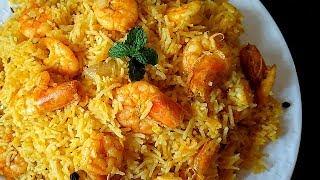 ചെമ്മീൻ പുലാവ്  Prawns Pulav Recipe in Malayalam  Prawns Pulao Recipe