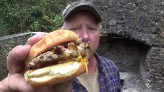 COOKING ON A 100 YEAR OLD FIREPLACE IN THE WOODS   Cleanup and Cook