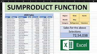 Excel Sumproduct Function Tutorial with Multiple Criteria