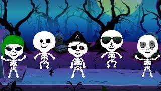 five little skeletons  halloween songs  scary nursery rhymes  halloween