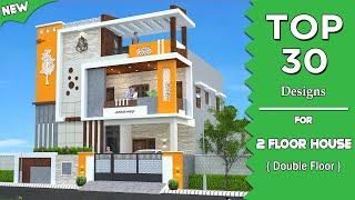 TOP 30 TWO FLOOR FRONT ELEVATION DESIGNS FOR SMALL HOUSES  Double Floor House Designs