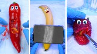 The birth of a baby in a pepper banana and strawberry  C-section  My best operations #3