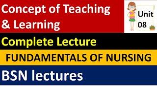 Concept of Teaching Learning  Fundamentals of Nursing  Unit 08  BSN Lectures  BSN Pakistan