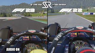 F1 23 vs F1 22  RedBull at the RedBull Ring Comparison