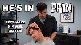 TREATING A STUDENT WITH SHOULDER BLADE PAIN  Full Treatment + CRACKS with Dr. Tyler