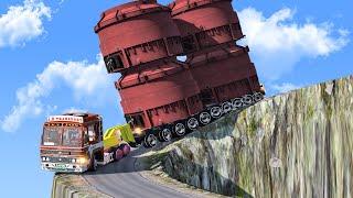 Overloaded Trailer - the most dangerous road  Euro Truck Simulator 2