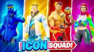 Worlds First FORTNITE ICON SQUAD ft. Ninja Loserfruit & Grefg