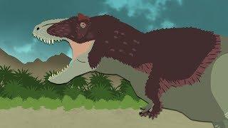 DinoMania - Dinosaurs cartoons  Tyrannosaurus Rex vs Allosaurus  Godzilla and Dinosaurs battles