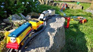 Thomas and Friends biggest ever garden track race - Big World Big Adventure -  Spencer vs Rebecca