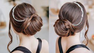 Long hair textured low bun easy to repeat  Prom ball hairstyle for long hair