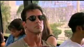 Sylvester Stallone in a bus fight