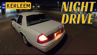 American Car Drive Mercury Grand Marquis Night Time Drive in AMSTERDAM  NO COMMENTARY