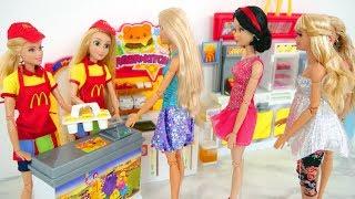 McDonalds Burger Shop Küche mit Fritteuse  Für Barbiepuppen