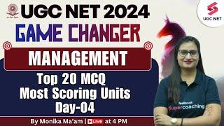 UGC NET 2024 Management  Top 20 MCQs based on Most Scoring Units - Day 4  Monika Mam