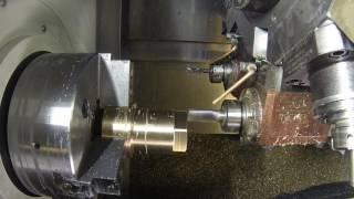 3 axis mill turn with live tooling and Y axis for tangential milling.