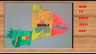 comment dessiner la carte du mali ## how to draw Mali map step by step##cogo min ka Mali karti dilan
