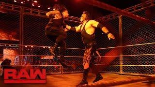 Kane Returns Roman Reigns vs. Braun Strowman - Steel Cage Match Raw Oct. 16 2017