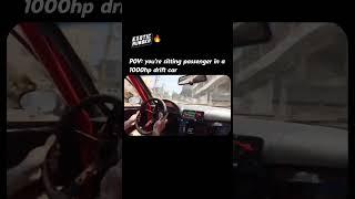 POV Sitting passenger in 1000hp drift car