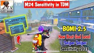  M24 Sensitivity in tdm   Bgmi 2.5 Best New God Level Sniper Sensitivity 2023 