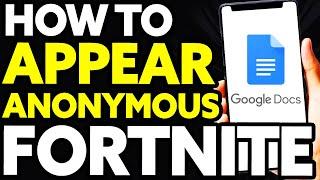 How To Appear Anonymous on Google Docs EASY