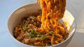 Creamy Spicy Ramen Noodles.