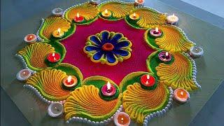 #1634  New special Diwali dhanteras rangoli  rangoli for Diwali  satisfying video