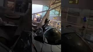 Four people were injured after a roof collapsed at the Terminal-1 of Delhi airport