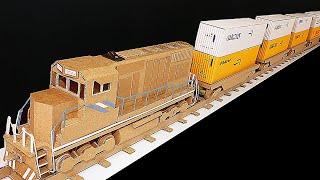 Amazing Cargo Train   Freight Train  Container Train Made With Cardboard and Recyclable  Materials