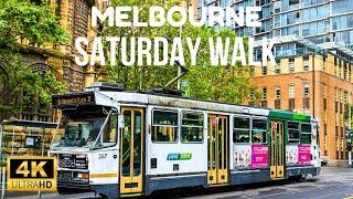 Melbourne Walking Tour in Autumn  Australia Walk In The City  4K HDR